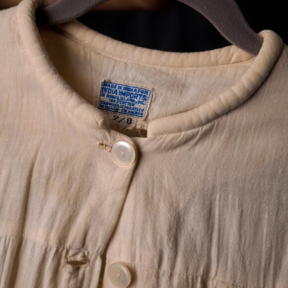 Vintage Boho Chic Casual Hand-painted Cotton Dress Made in India - Picture 9 of 9